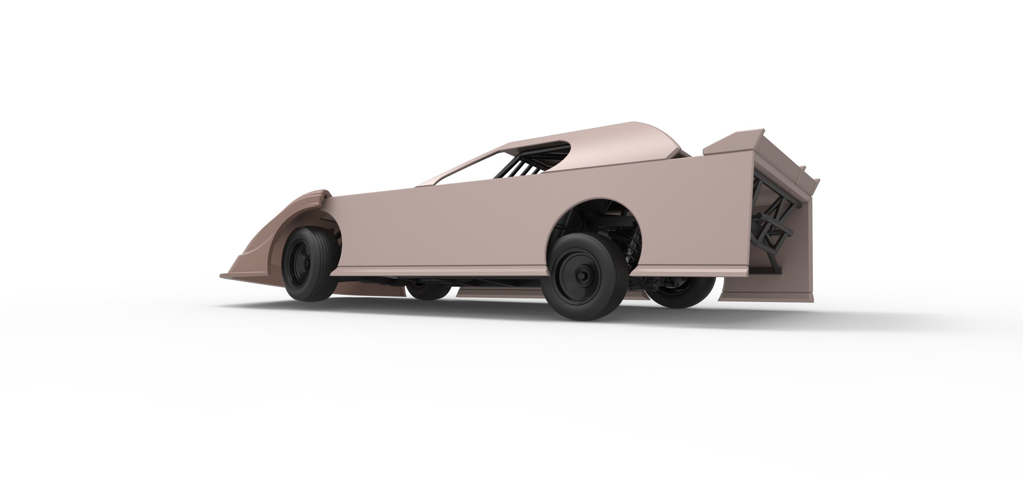 Dirt Modified Super stock car while turning Scale 1 to 25 3D print model_13