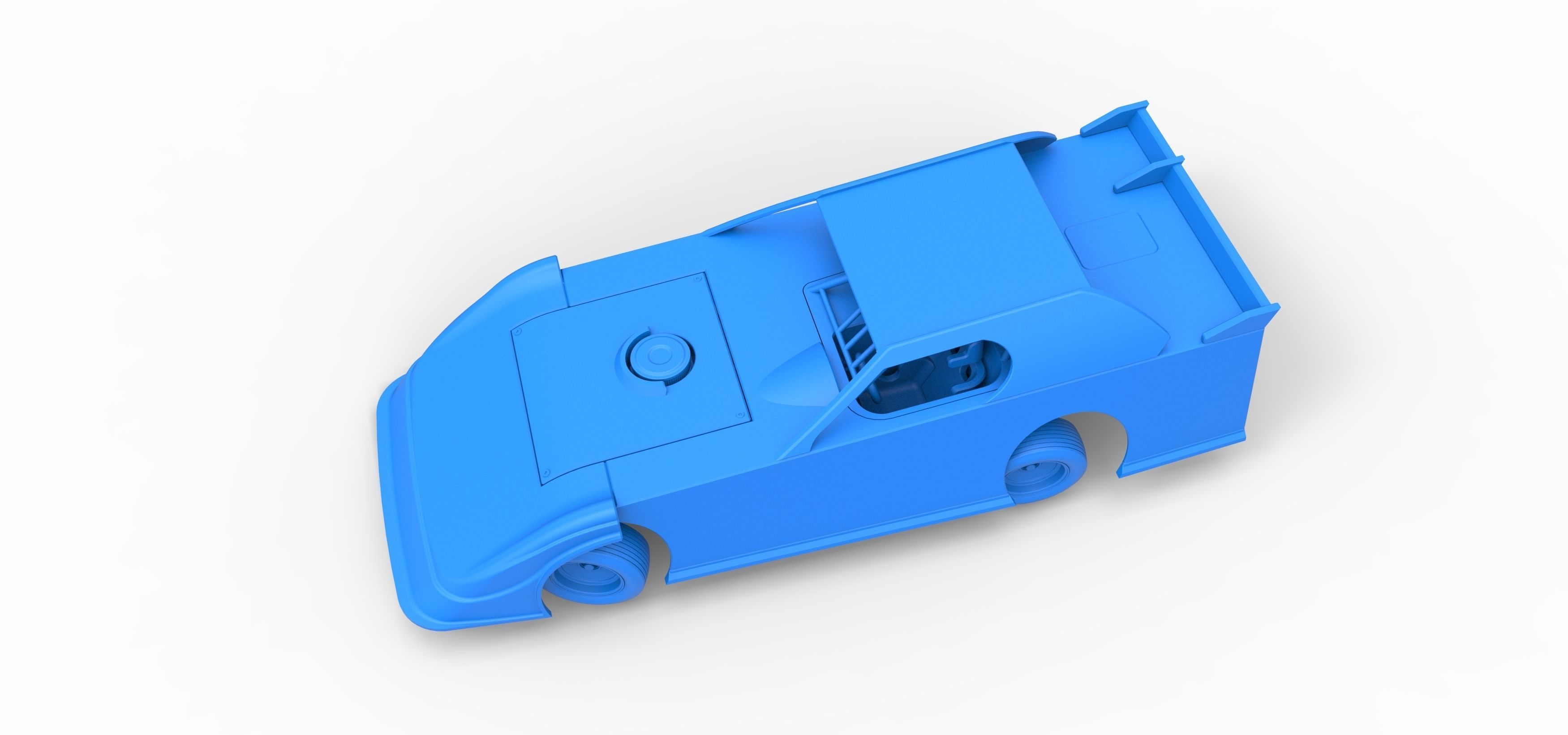Dirt Modified Super stock car while turning Scale 1 to 25 3D print model_31