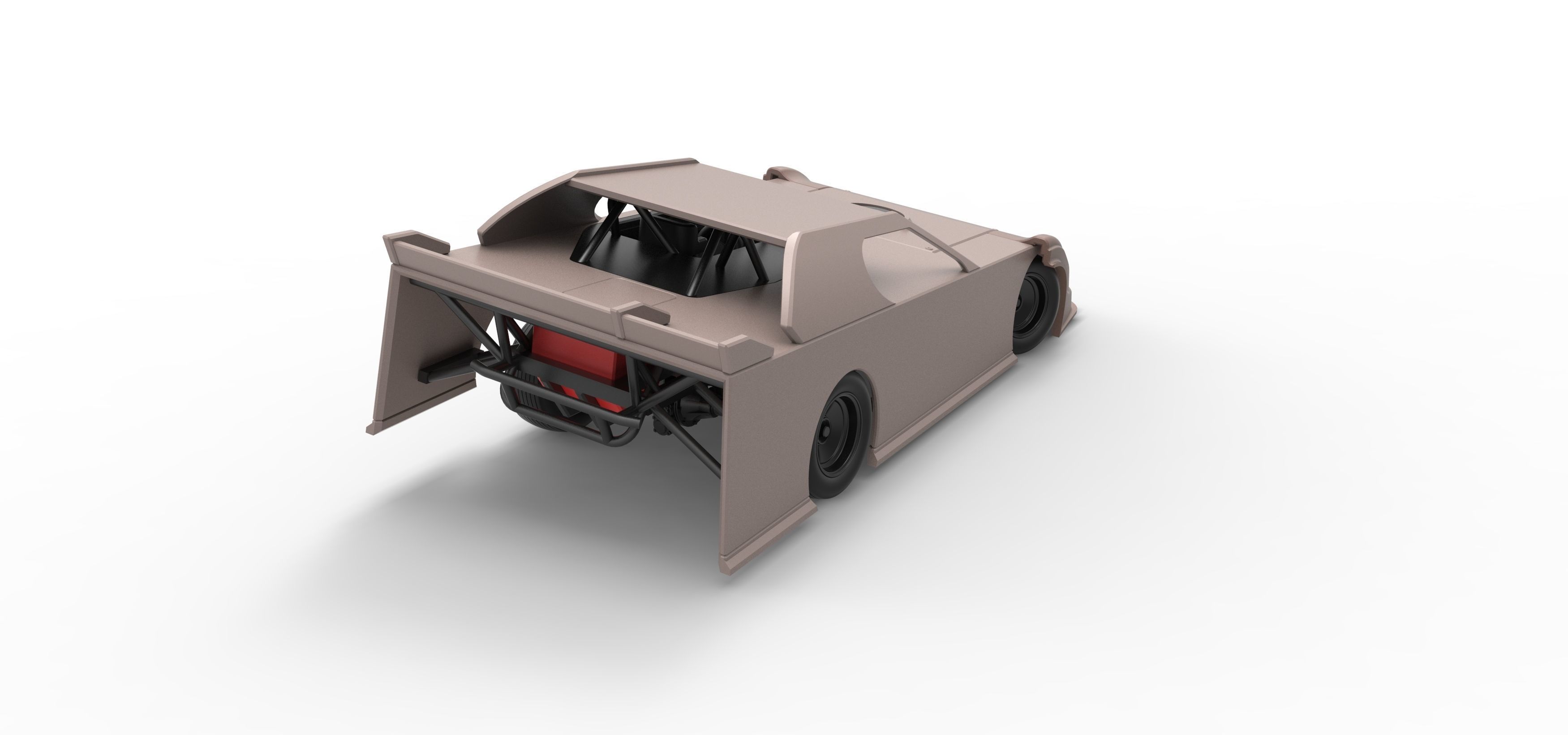 Dirt Modified Super stock car while turning Scale 1 to 25 3D print model_18