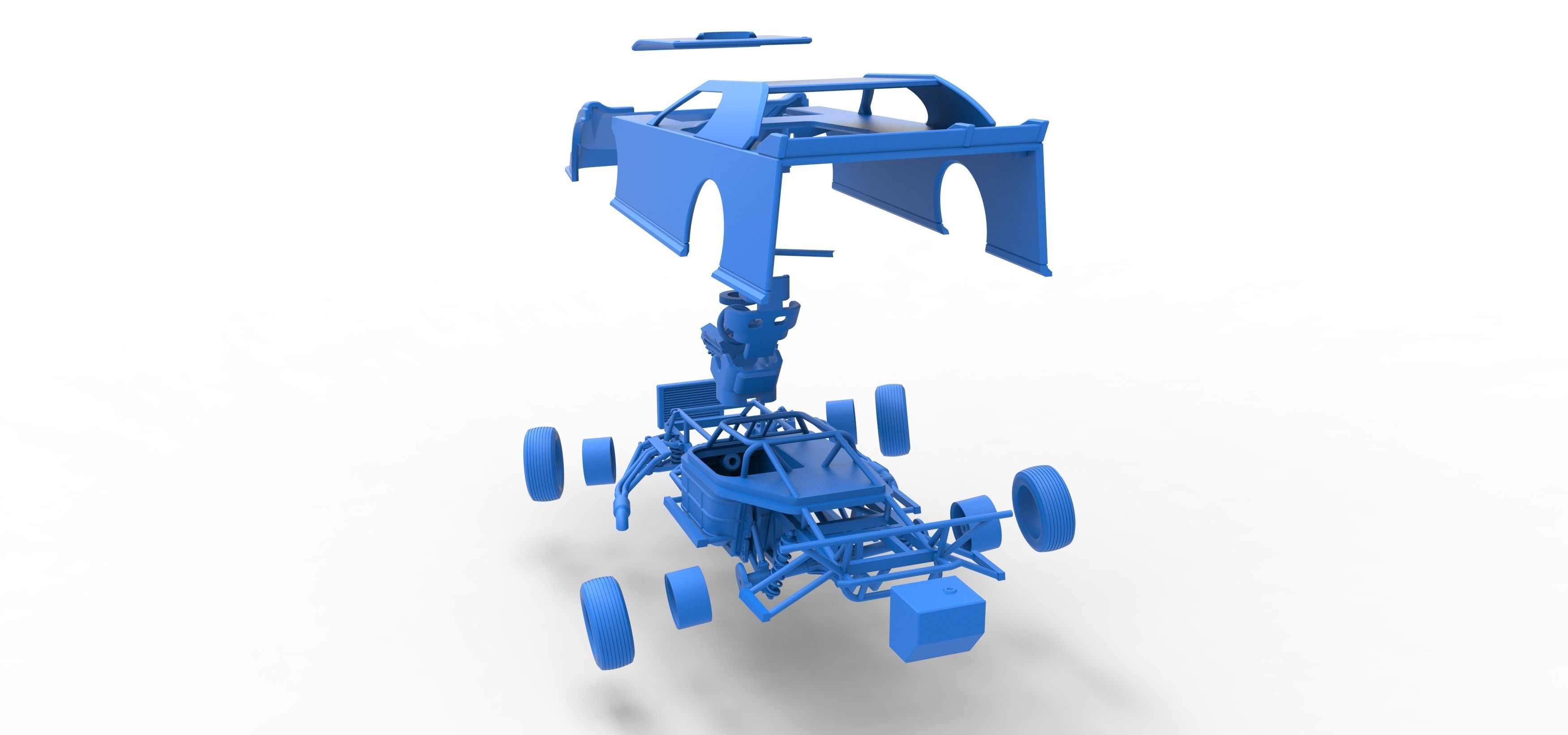 Dirt Modified Super stock car while turning Scale 1 to 25 3D print model_62