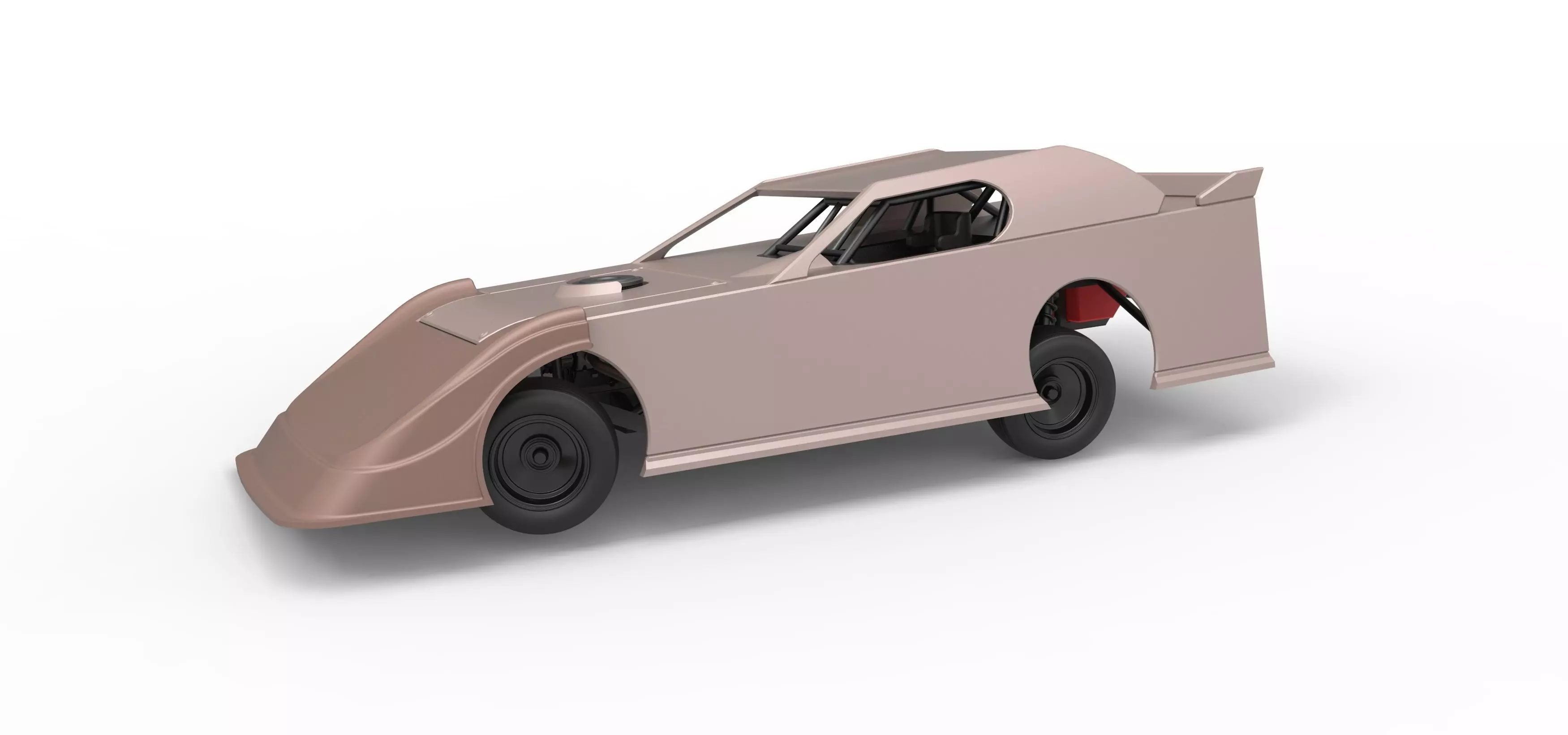 Dirt Modified Super stock car while turning Scale 1 to 25 3D print model_0