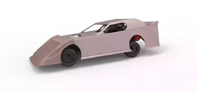 Dirt Modified Super stock car while turning Scale 1 to 25