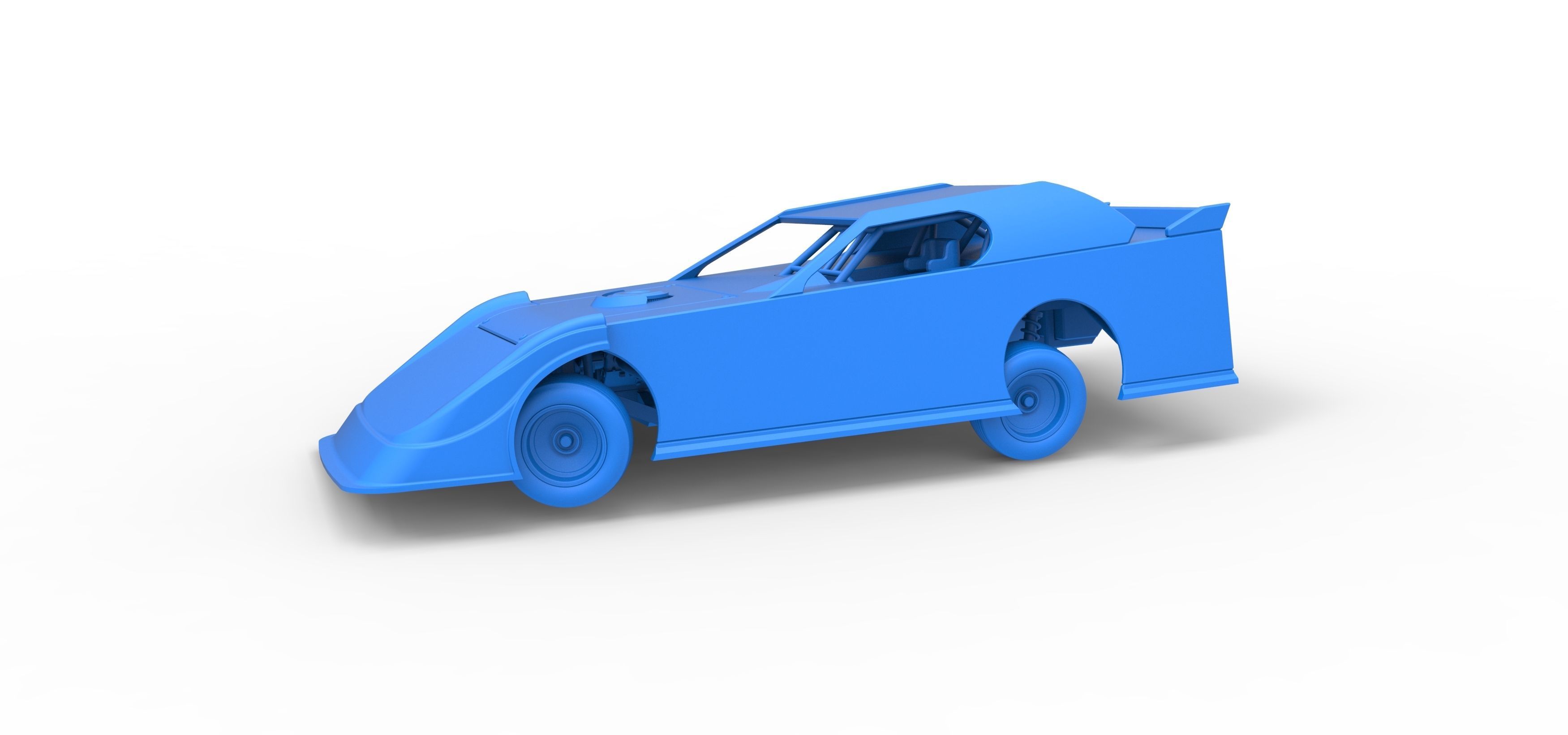Dirt Modified Super stock car while turning Scale 1 to 25 3D print model_28