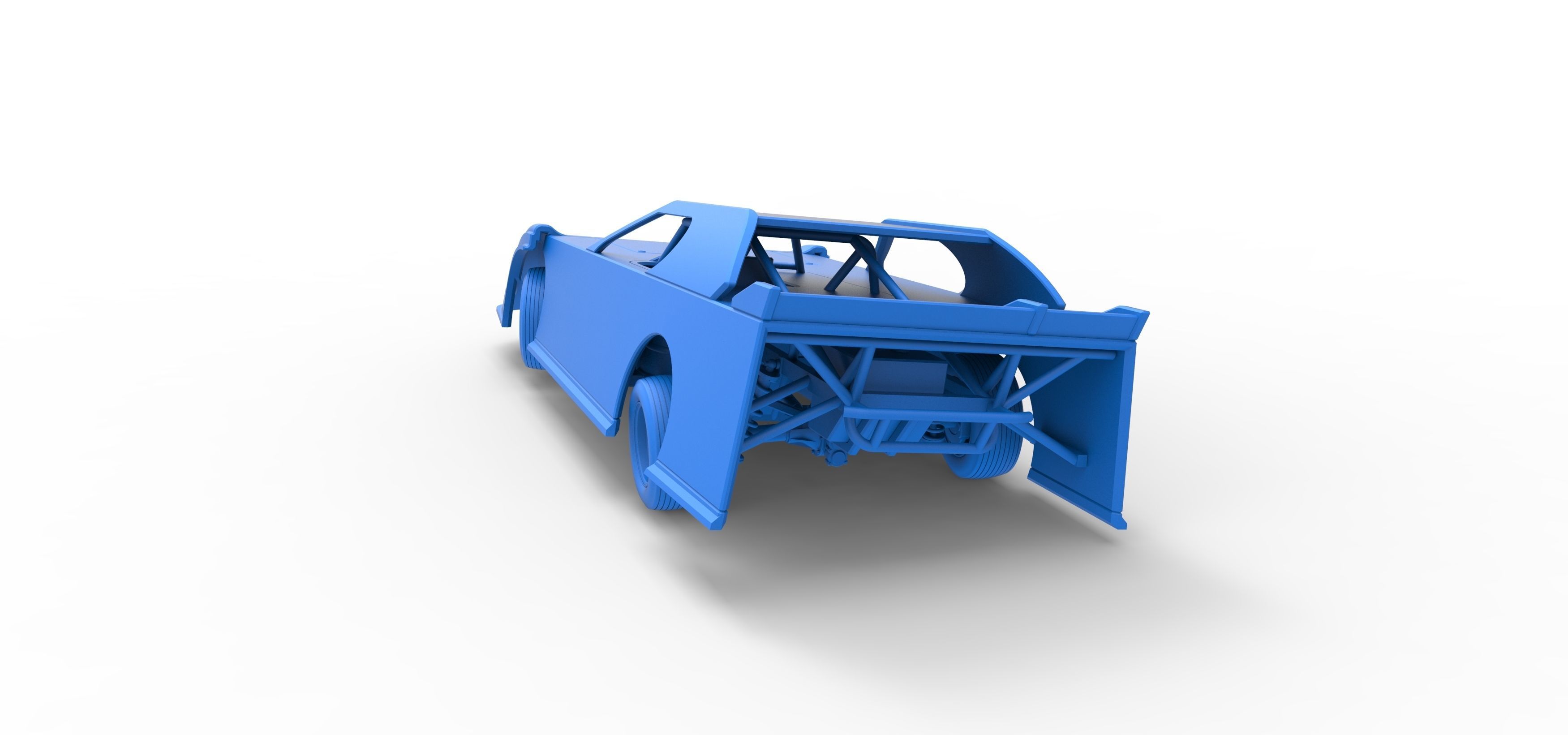 Dirt Modified Super stock car while turning Scale 1 to 25 3D print model_41