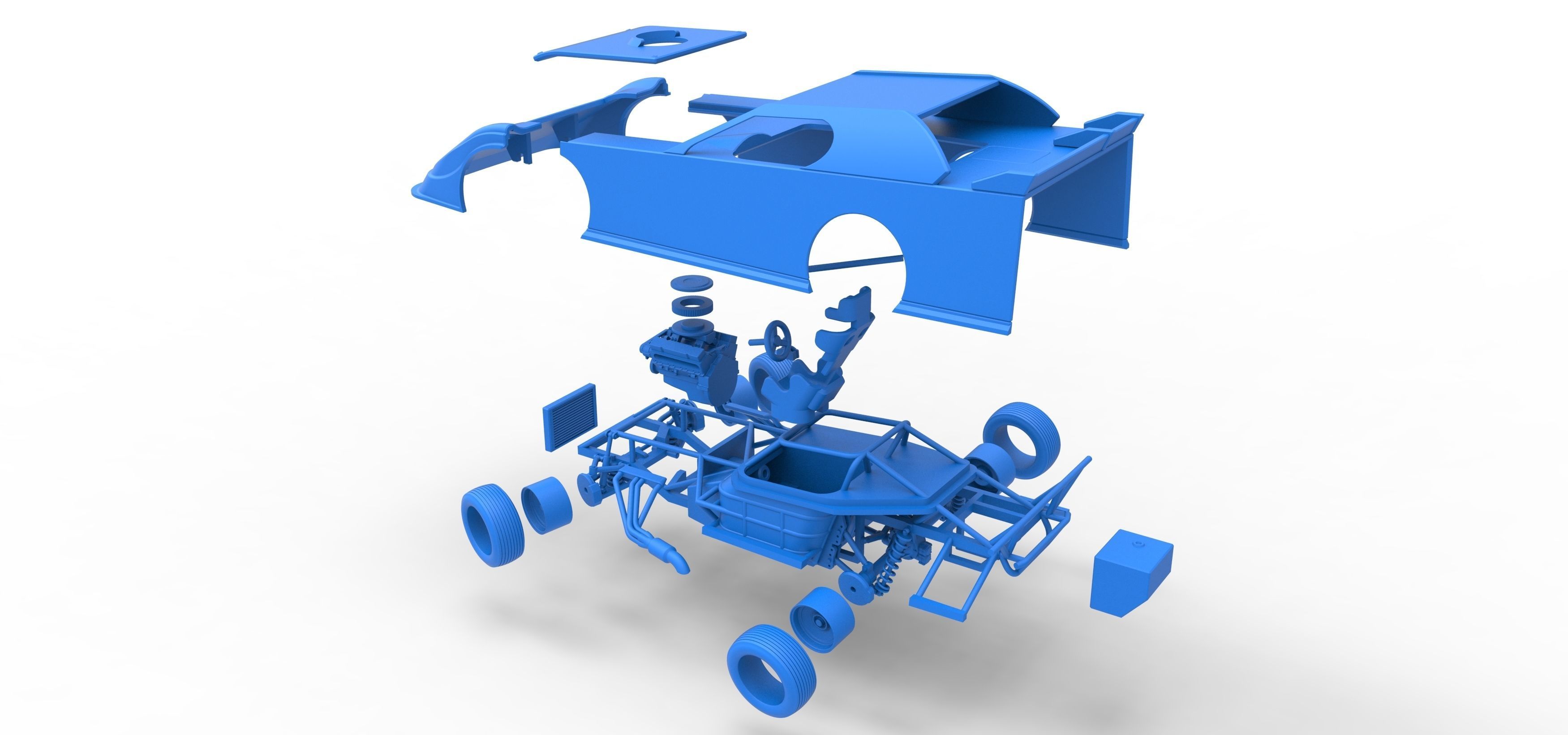 Dirt Modified Super stock car while turning Scale 1 to 25 3D print model_61