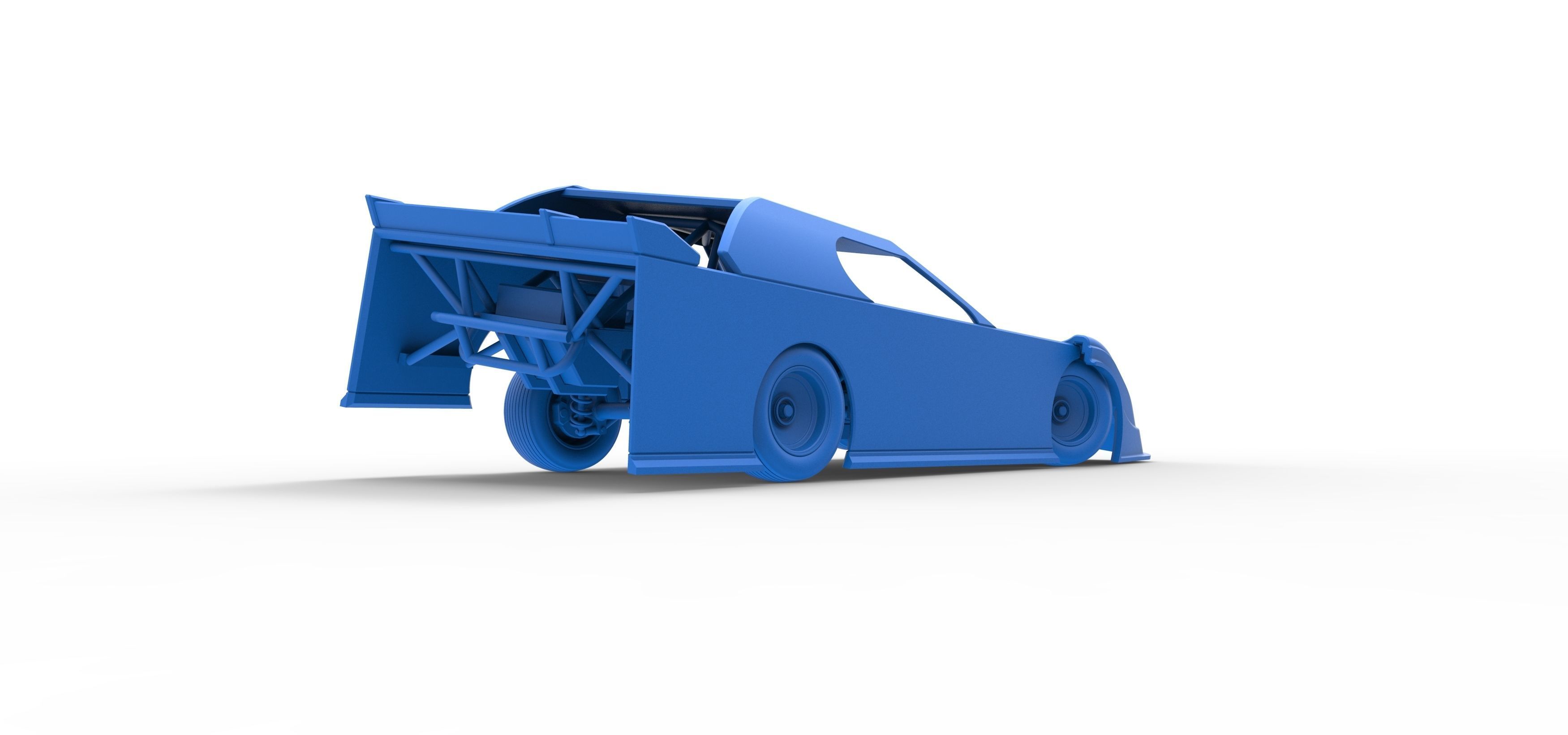 Dirt Modified Super stock car while turning Scale 1 to 25 3D print model_46