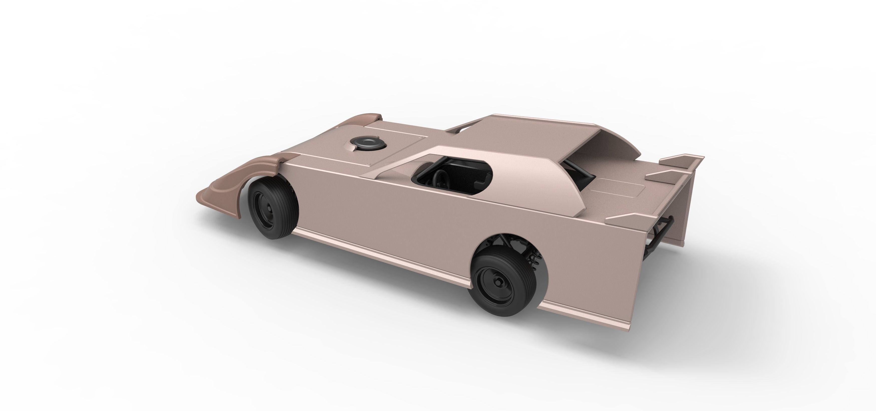 Dirt Modified Super stock car while turning Scale 1 to 25 3D print model_12