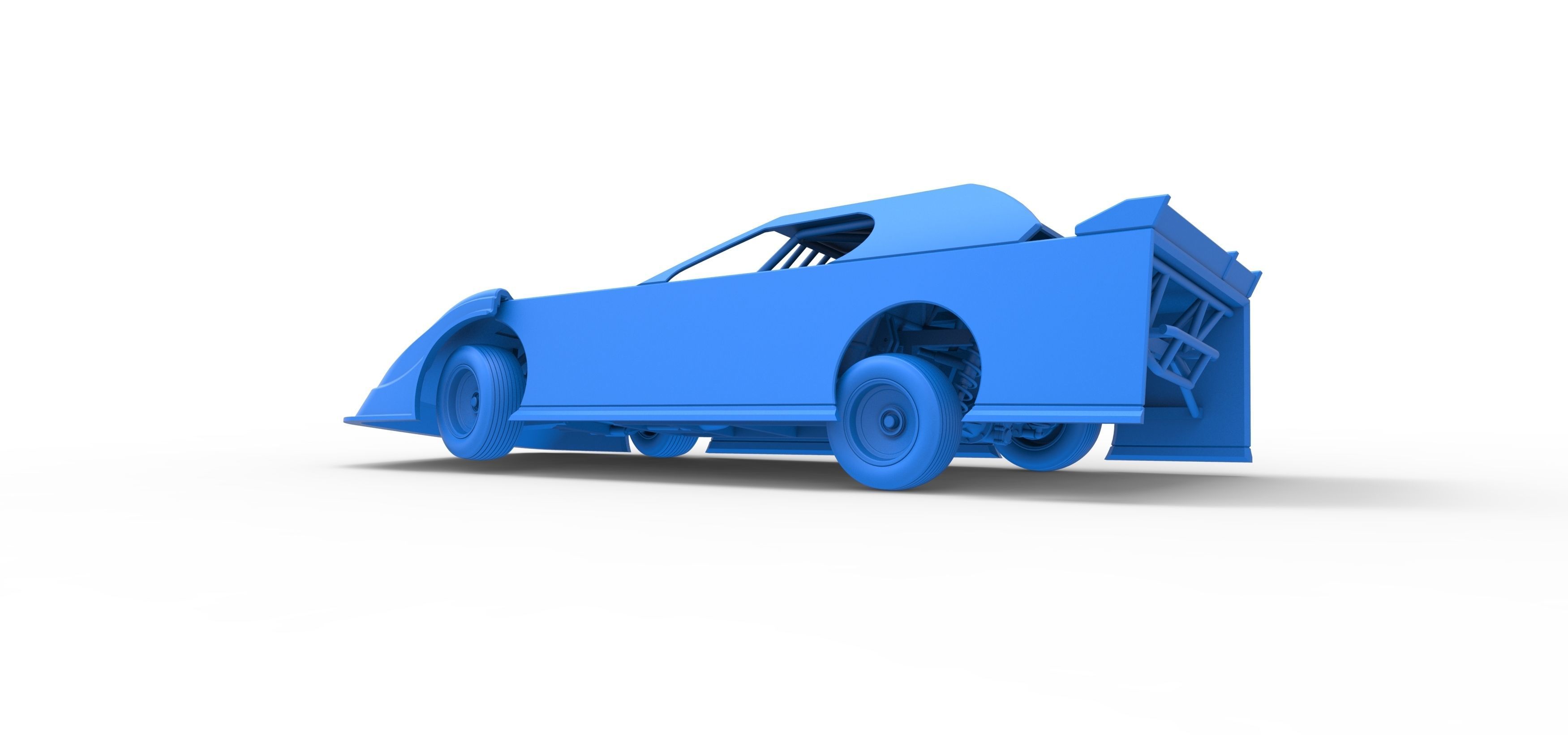 Dirt Modified Super stock car while turning Scale 1 to 25 3D print model_40