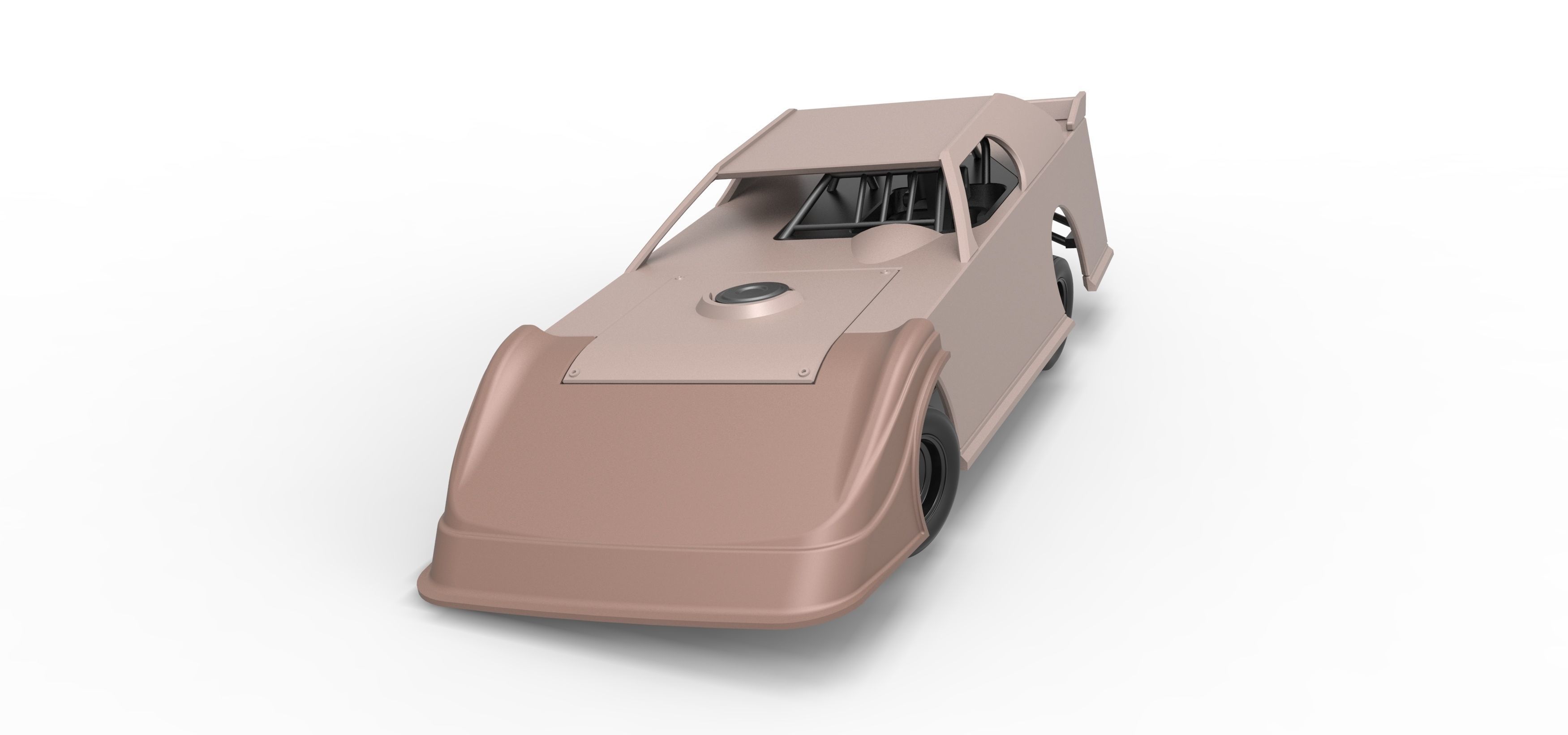 Dirt Modified Super stock car while turning Scale 1 to 25 3D print model_5