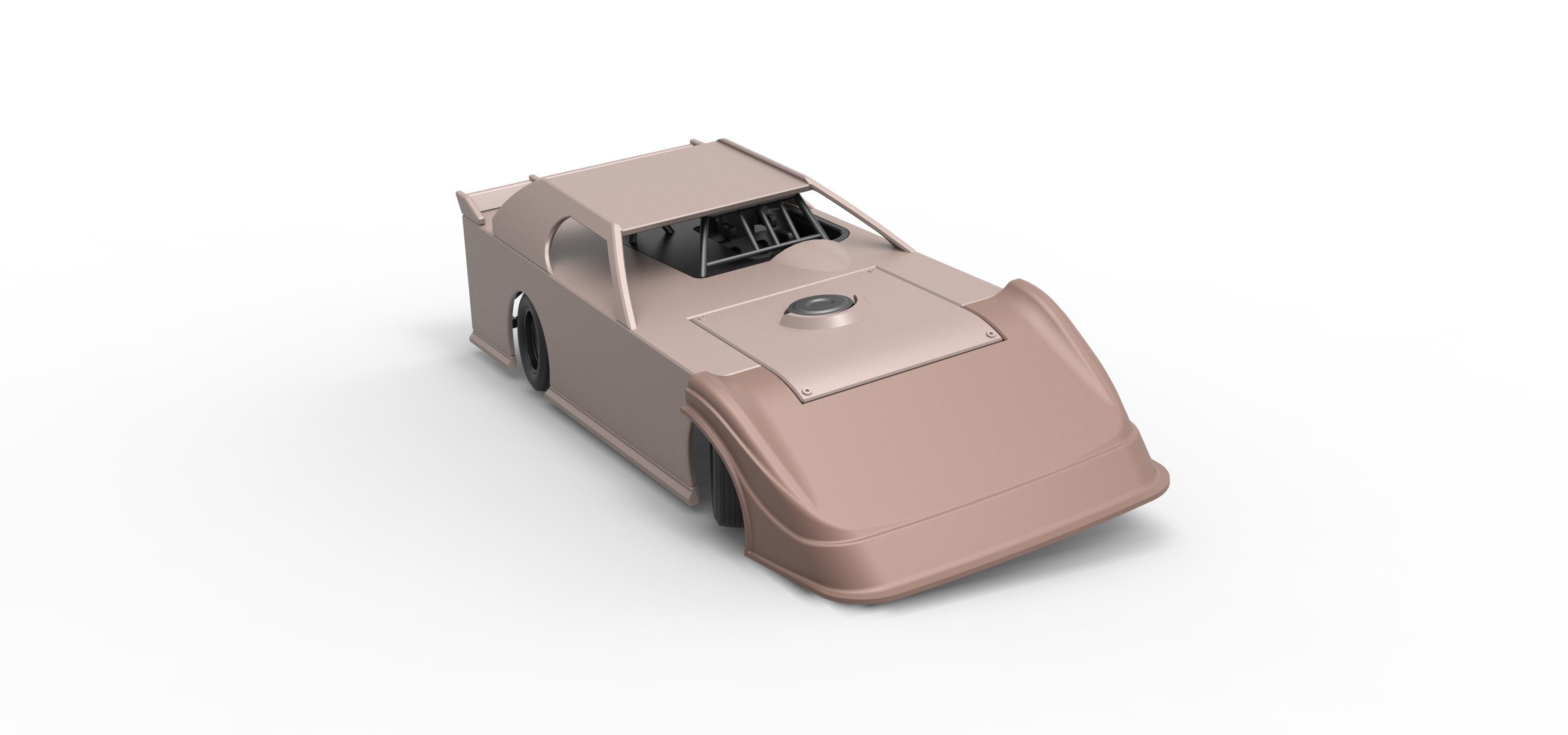 Dirt Modified Super stock car while turning Scale 1 to 25 3D print model_26