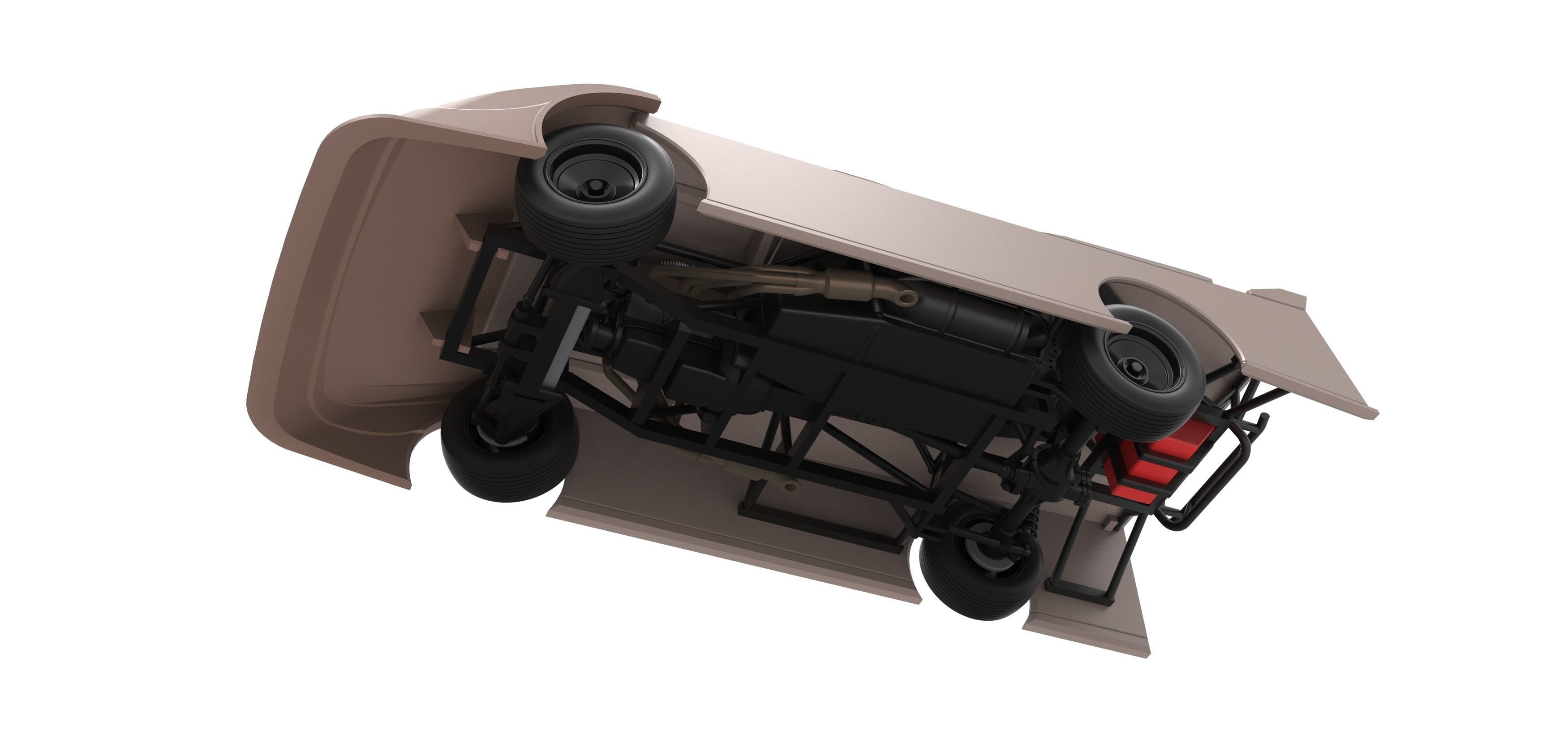 Dirt Modified Super stock car while turning Scale 1 to 25 3D print model_3