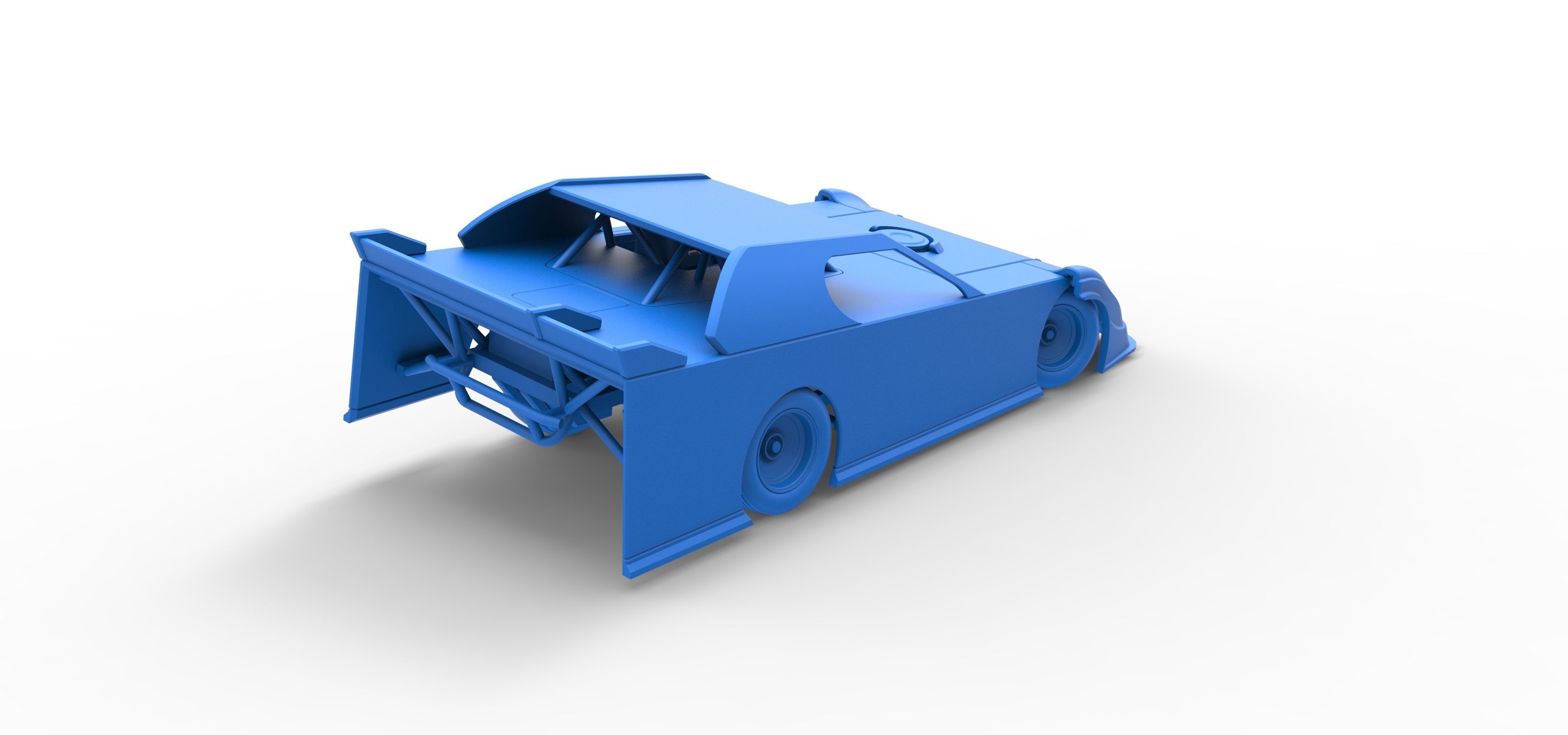 Dirt Modified Super stock car while turning Scale 1 to 25 3D print model_45