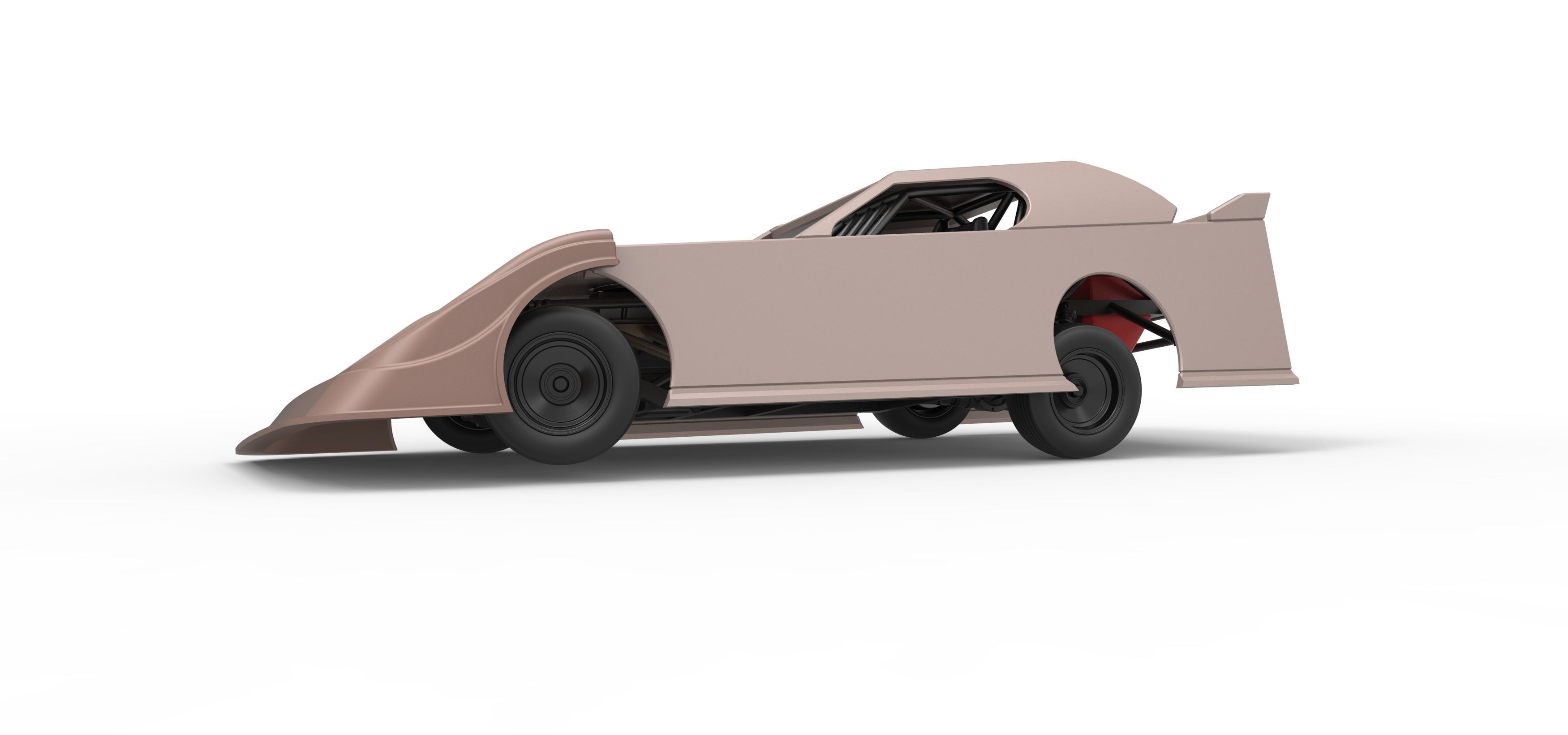 Dirt Modified Super stock car while turning Scale 1 to 25 3D print model_2