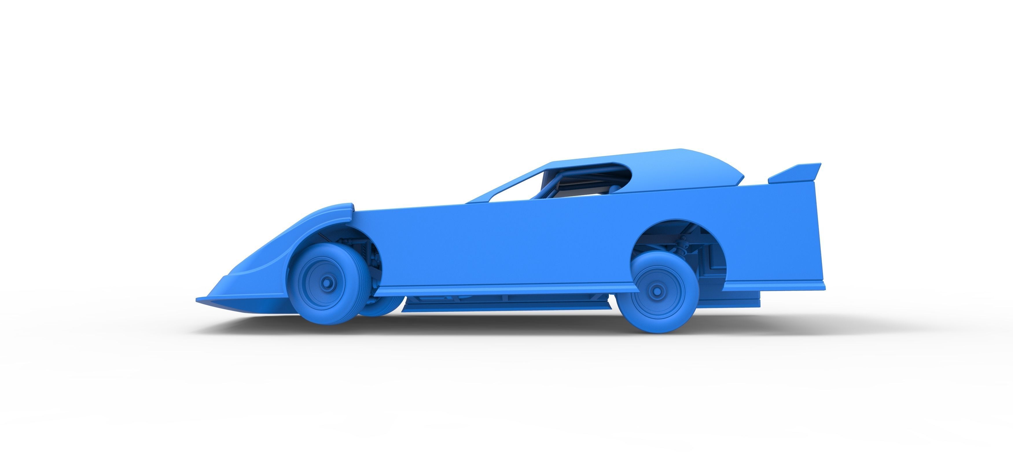 Dirt Modified Super stock car while turning Scale 1 to 25 3D print model_36