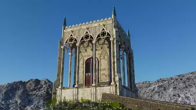 Medieval Gothic Mausoleum  3D model