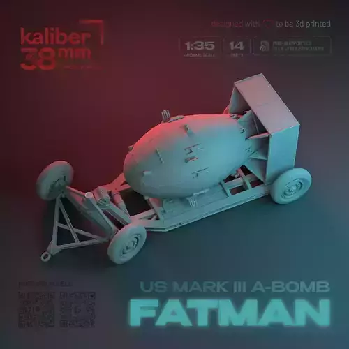 US MARK III A-BOMB FATMAN ON TRAILER - LEGACY EDITION -  3D print model