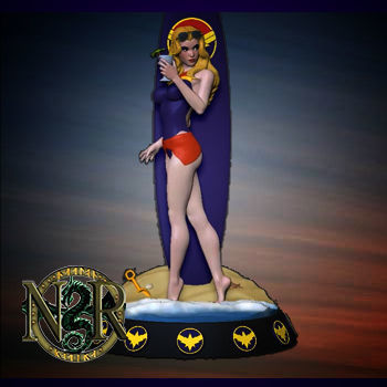 SURFING GIRL - CAPTAIN MARVEL 3D model 3D printable CGTrader