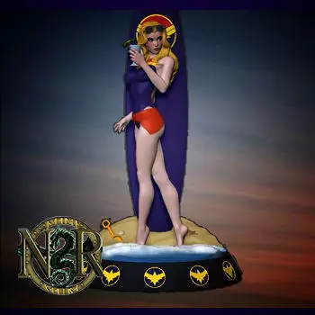 SURFING GIRL - CAPTAIN MARVEL 3D print model_0