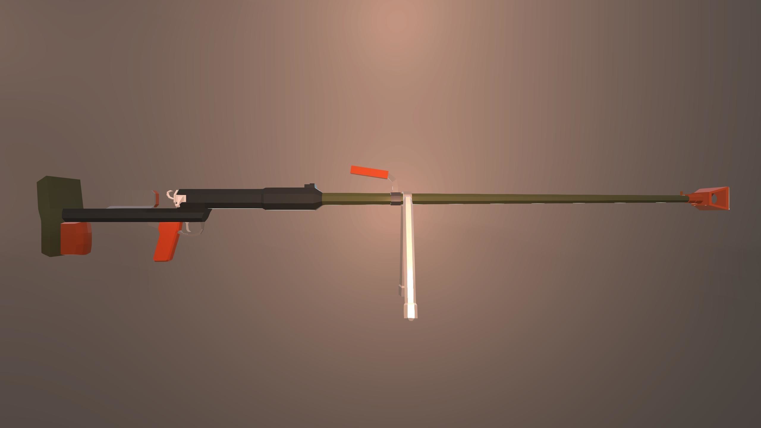 WWII Low Poly Weapons Pack Low-poly 3D model_2