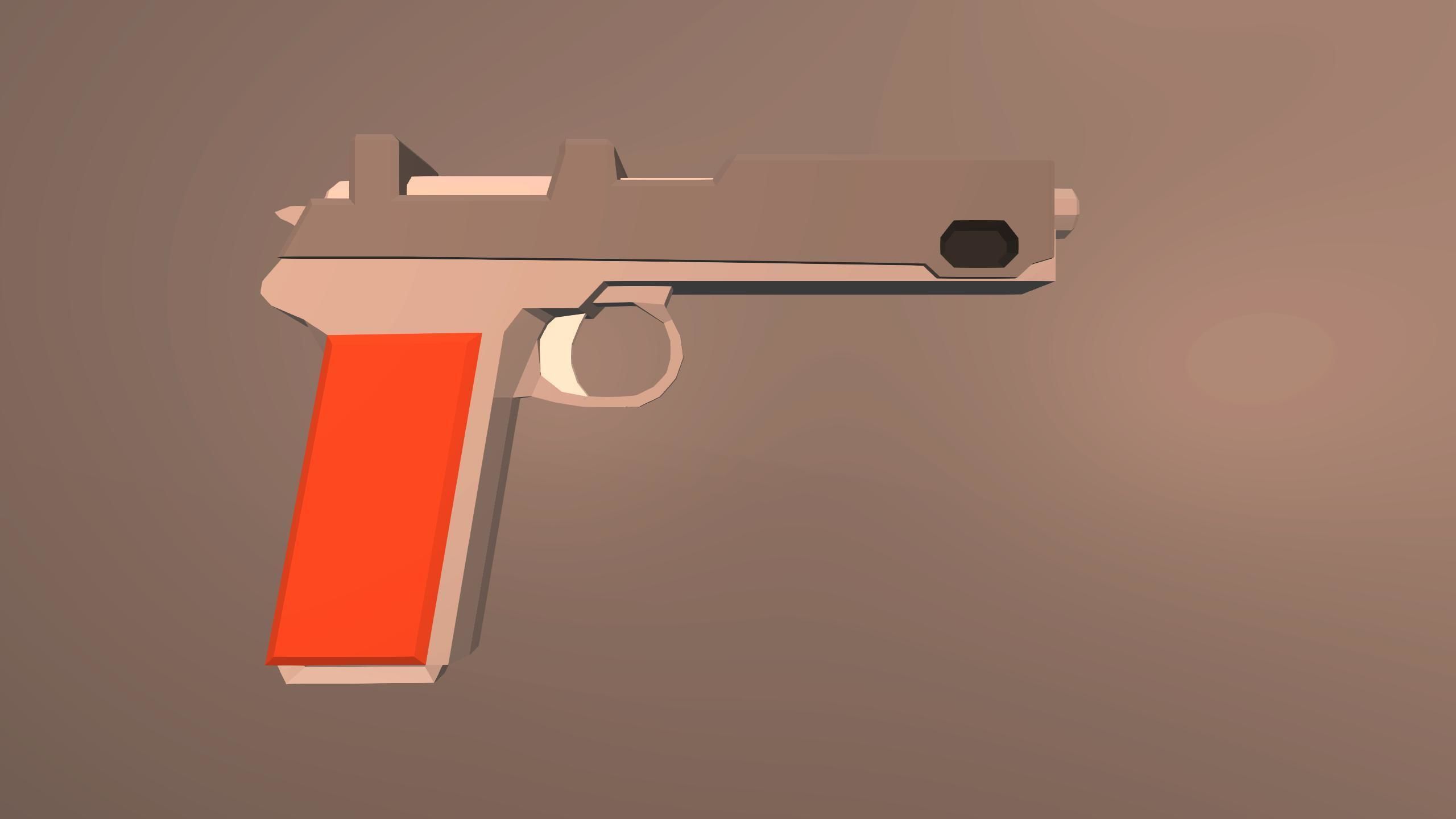 WWII Low Poly Weapons Pack Low-poly 3D model_7