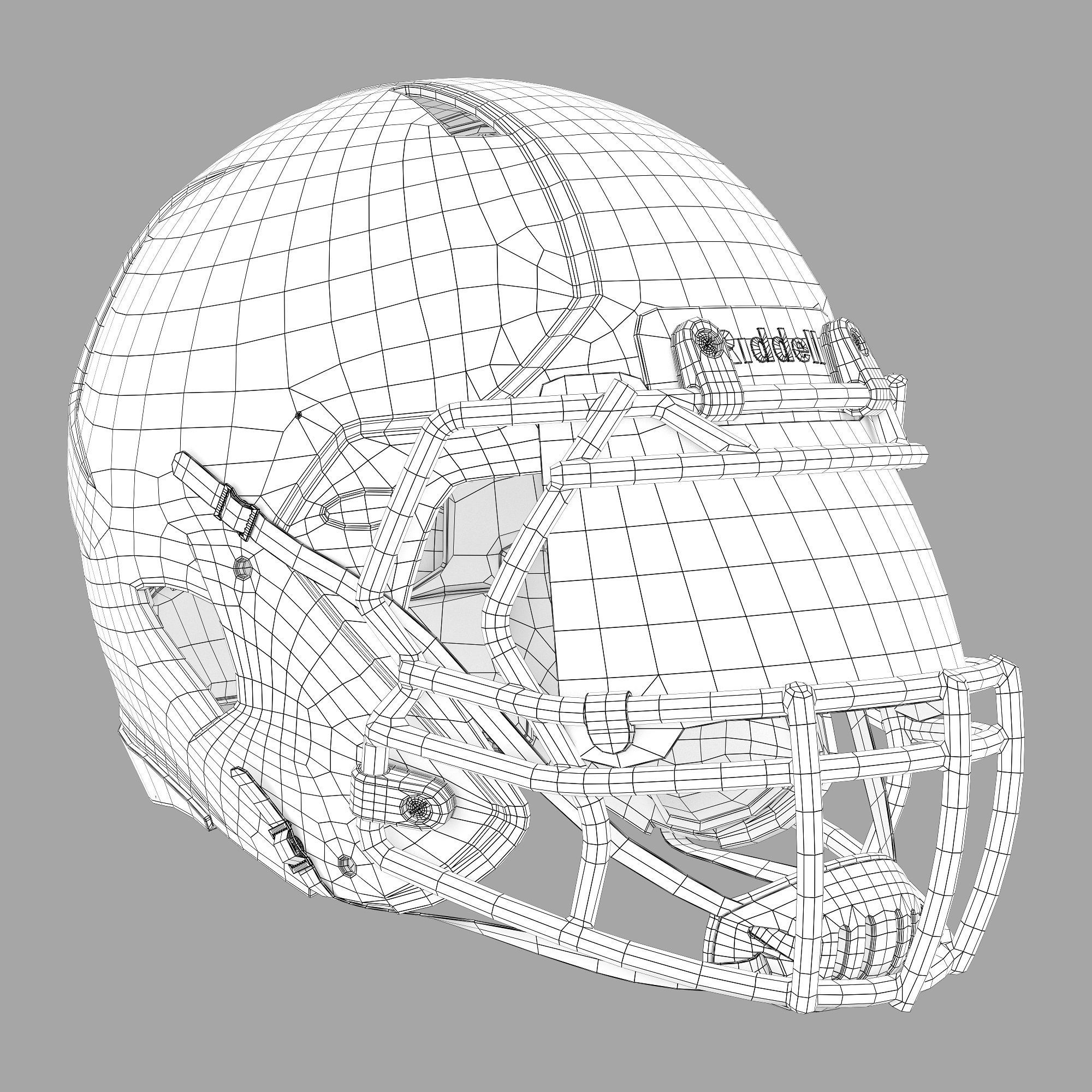 Riddell speed helmet detroit lions 3D model_3