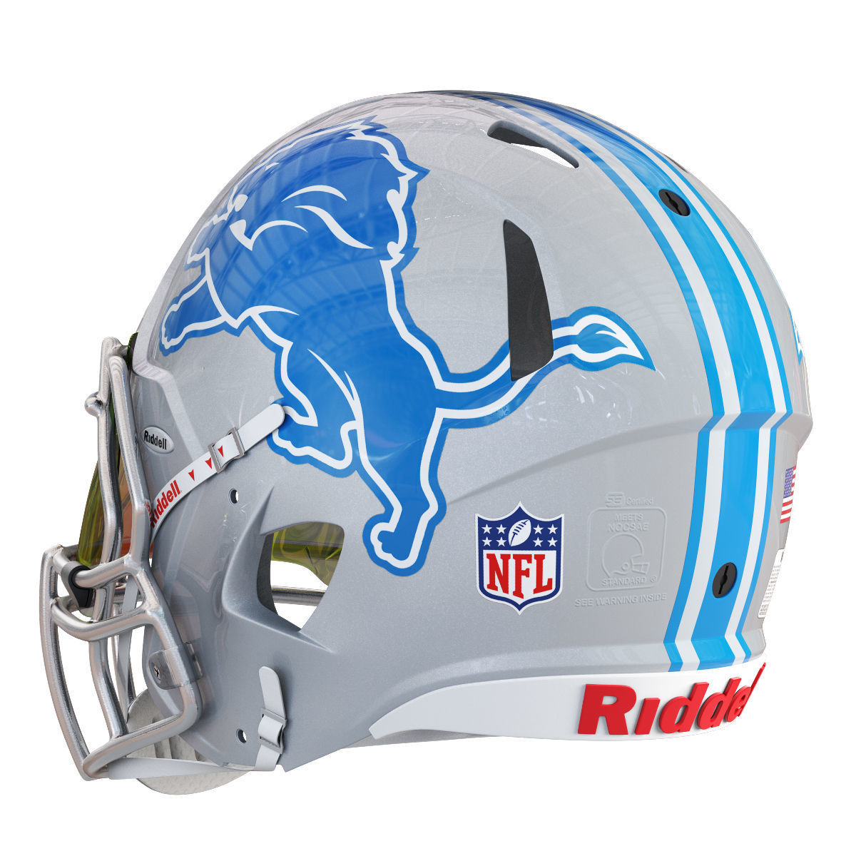 Riddell speed helmet detroit lions 3D model_2