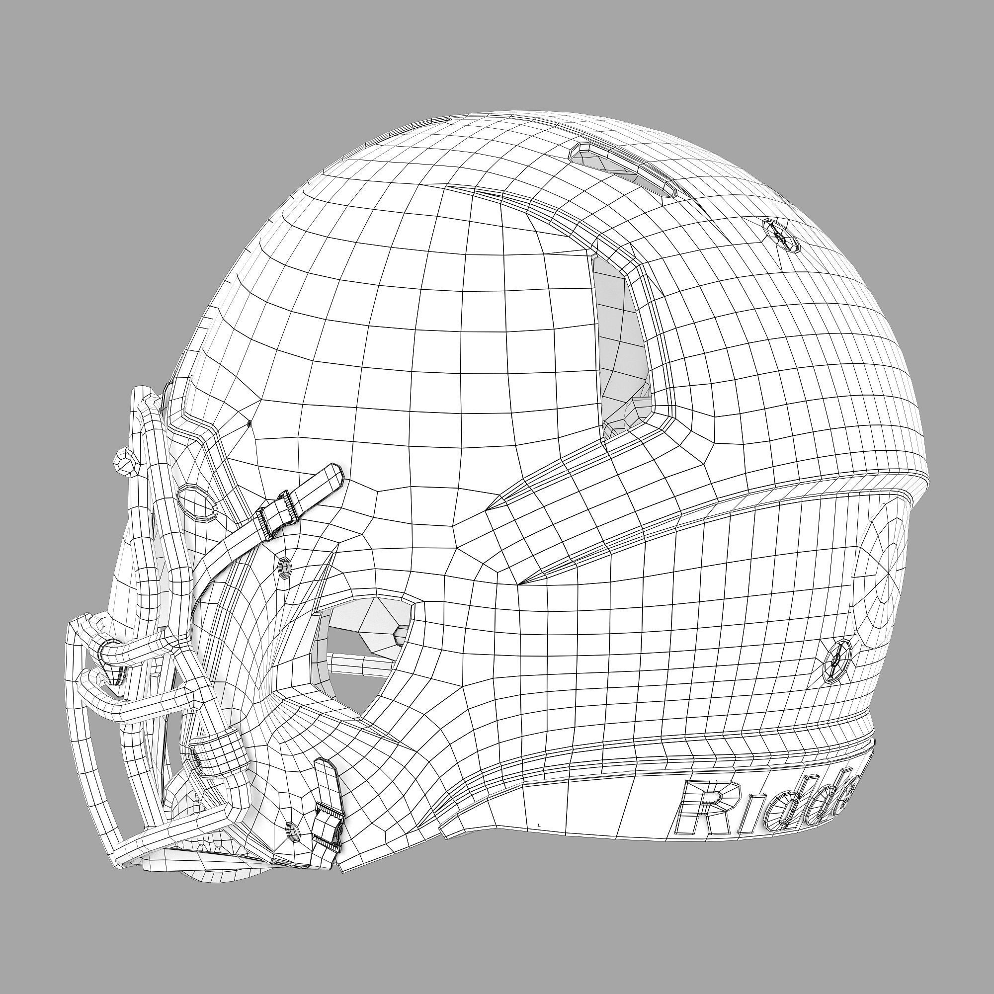 Riddell speed helmet detroit lions 3D model_4