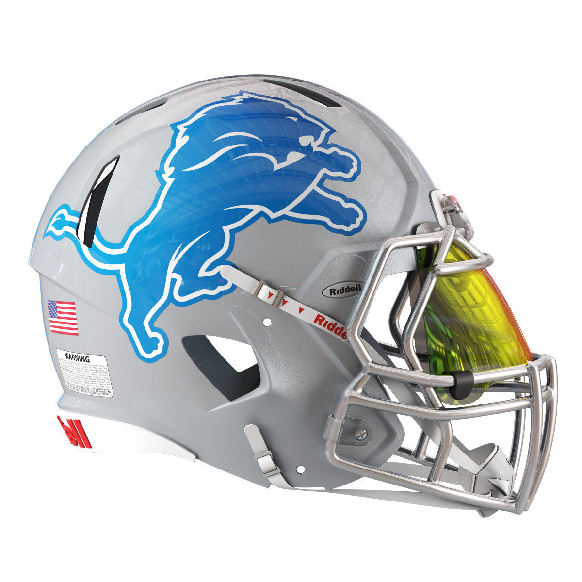 Riddell speed helmet detroit lions 3D model_1