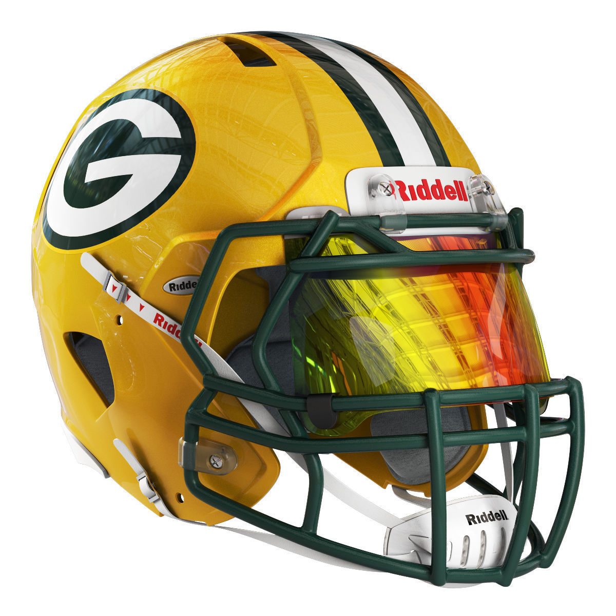 Riddell speed helmet green bay packers 3D model | CGTrader
