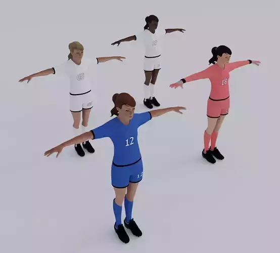 Female Soccer Players Pack - Rigged