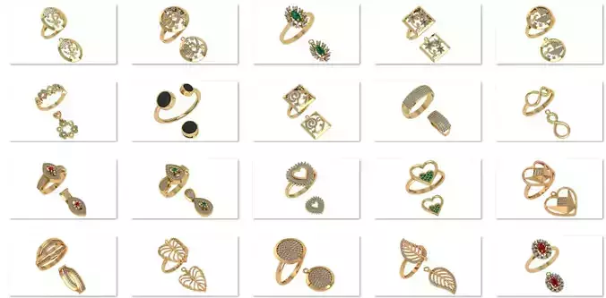 20 Ring Pendant 3dm model Pack