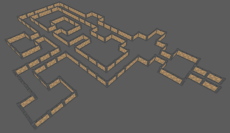 Modular Stone Wall Low-poly 3D model_4