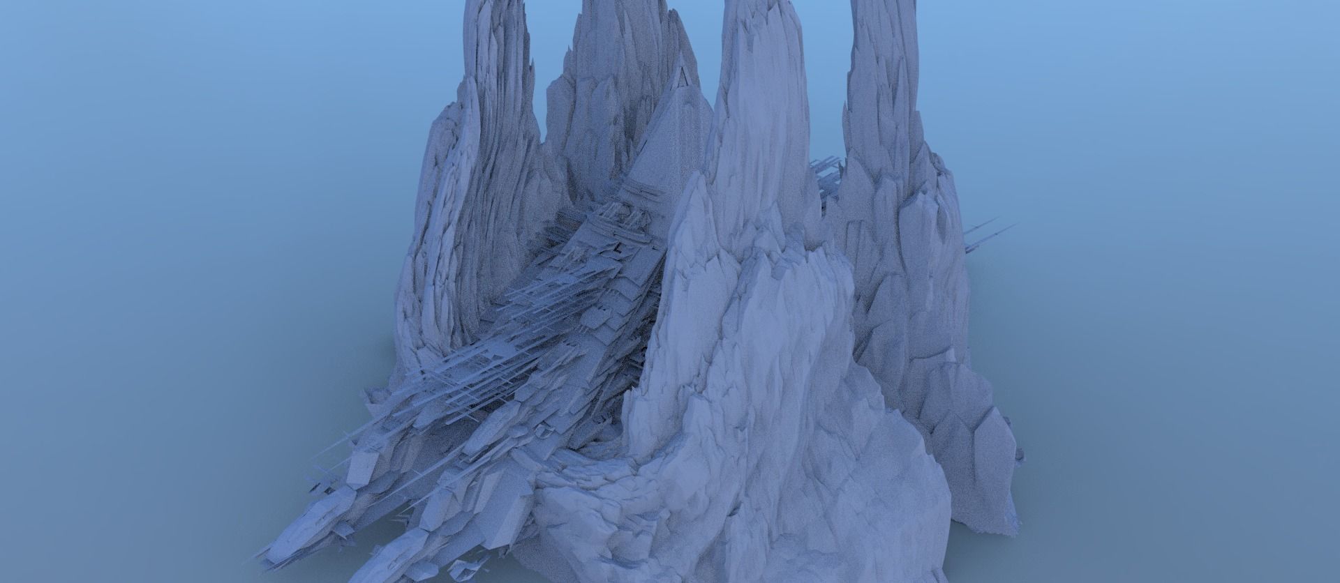 High Priest Imhotep cliffs 3D model_1