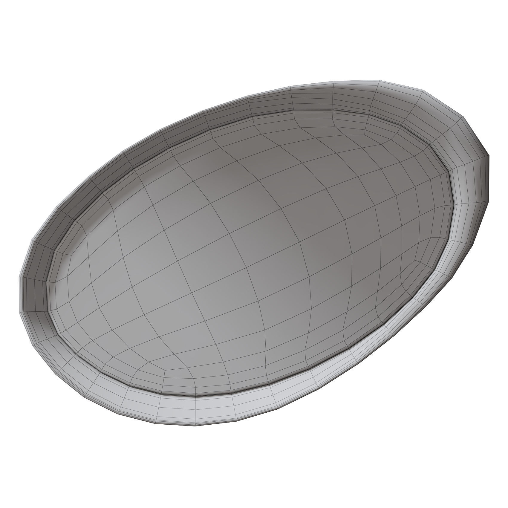 Asymmetrical Wooden Frame Mirror Low-poly 3D model_1