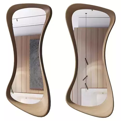 Wood Mirror for Wall Low-poly 3D model