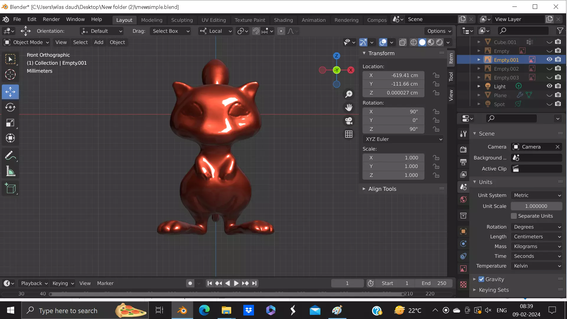 STANDING MEW POKEMON Free 3D print model