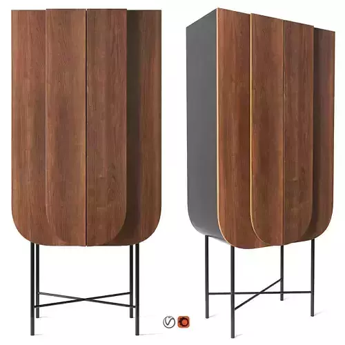 Milla  Bloom Bar Cabinet Low-poly 3D model