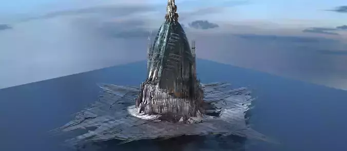Glass Sci fi observation structure  3D model