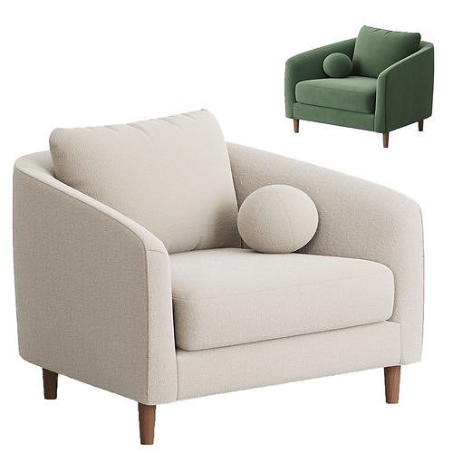 Remmy Upholstered Armchair 3D model