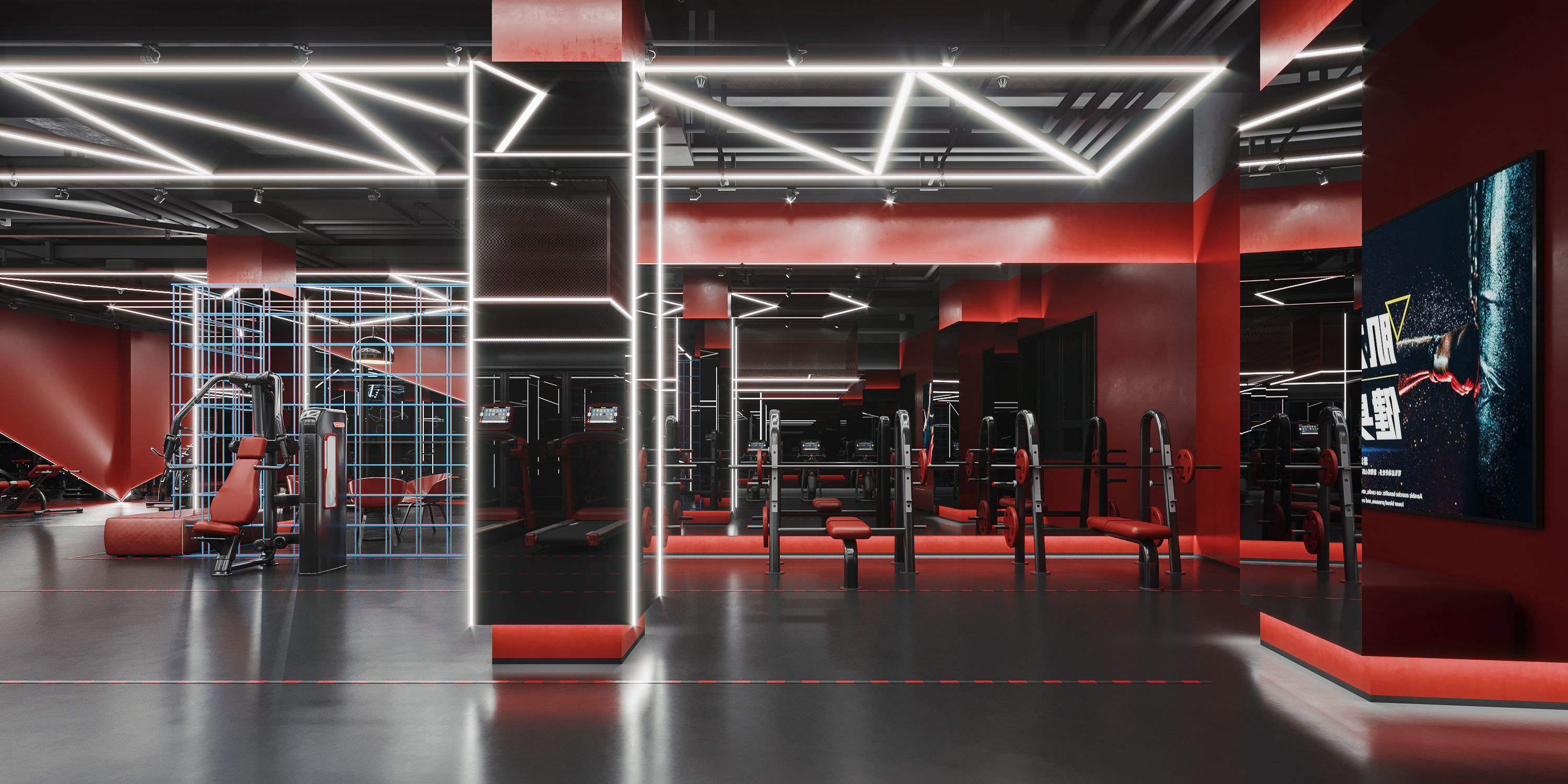 Industrial gym 3D model_4