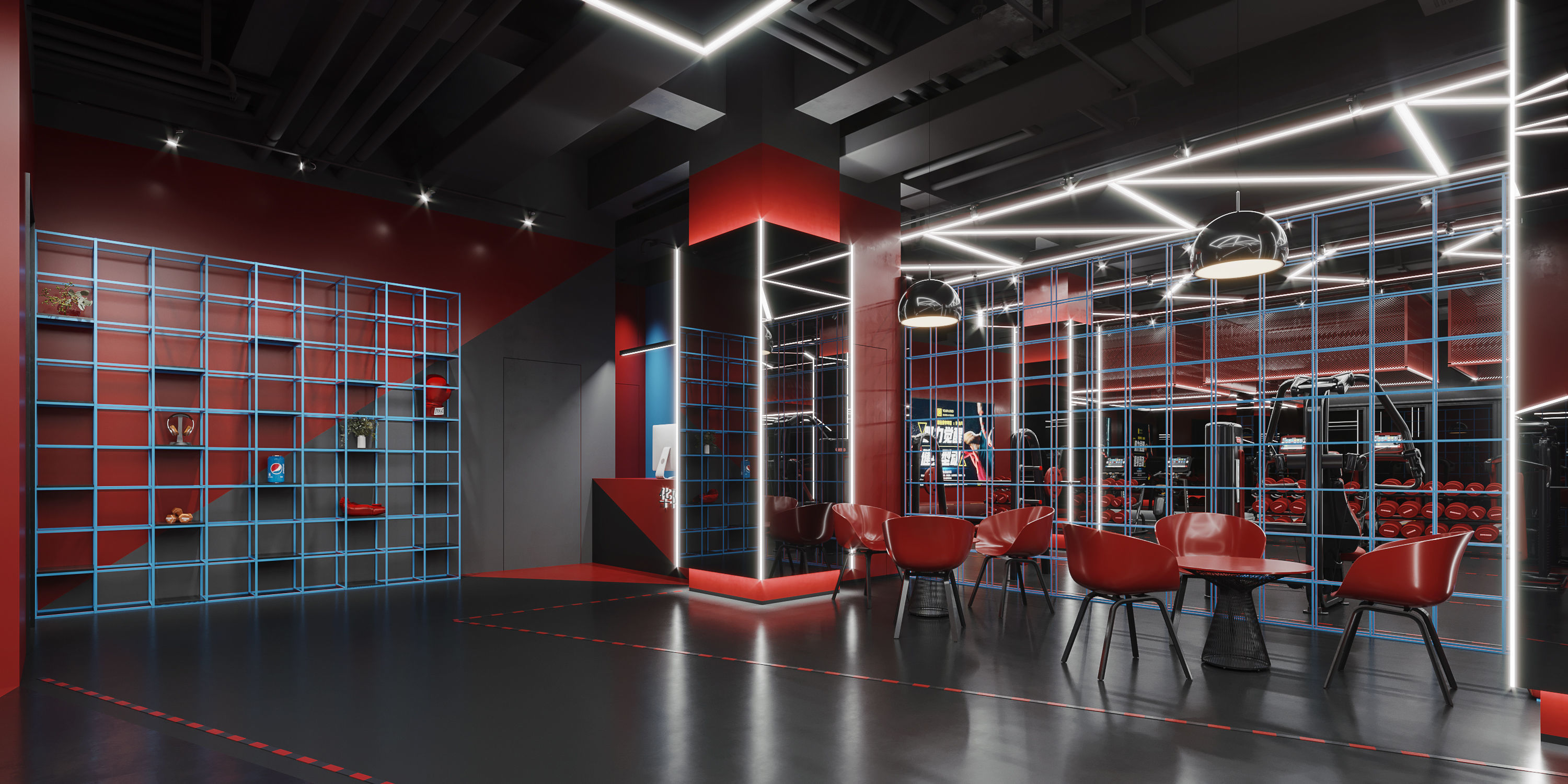 Industrial gym 3D model_1