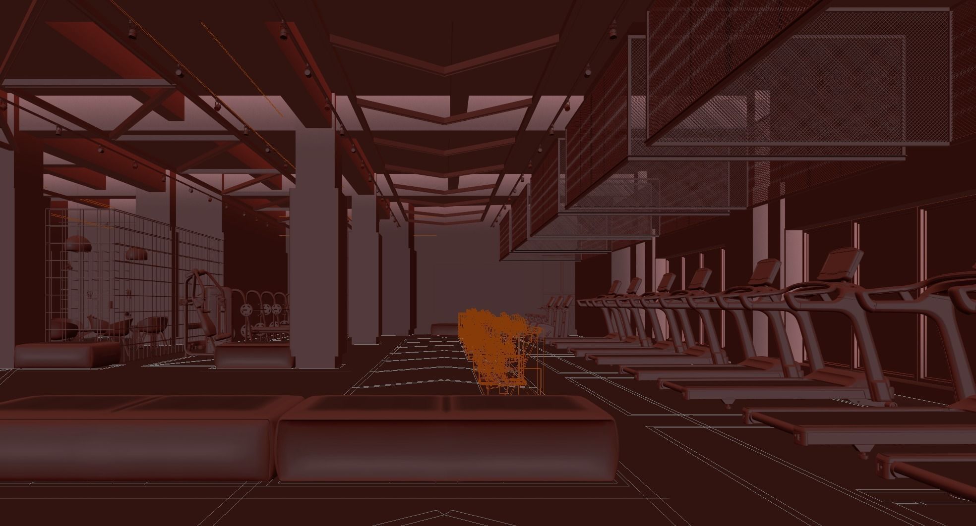 Industrial gym 3D model_6