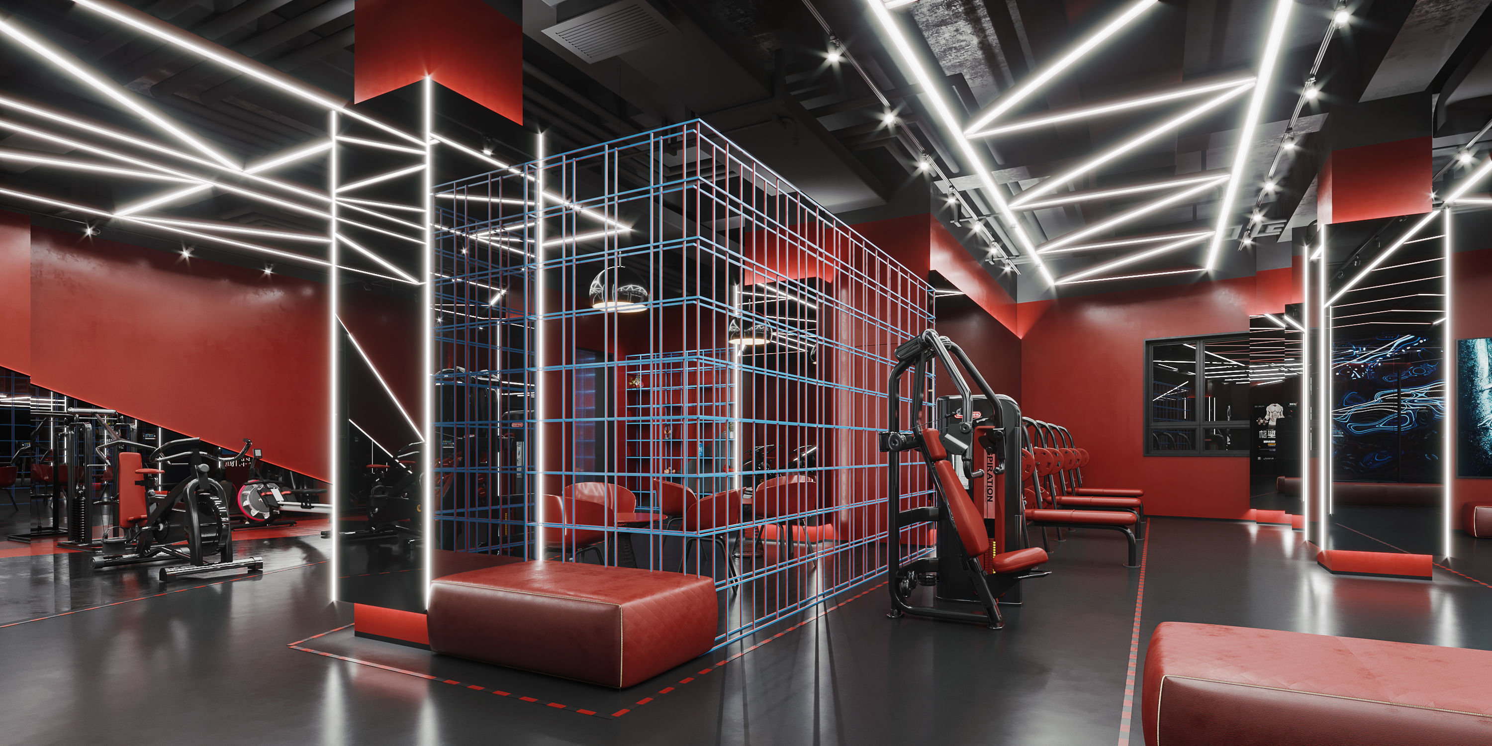 Industrial gym 3D model_2