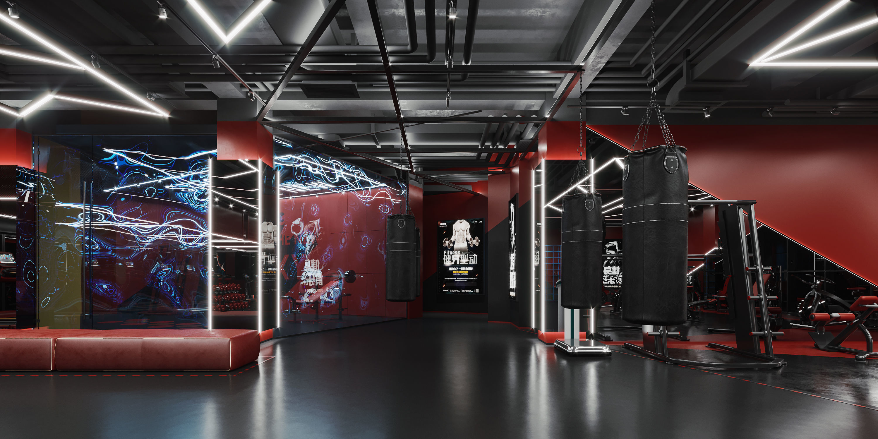 Industrial gym 3D model_5