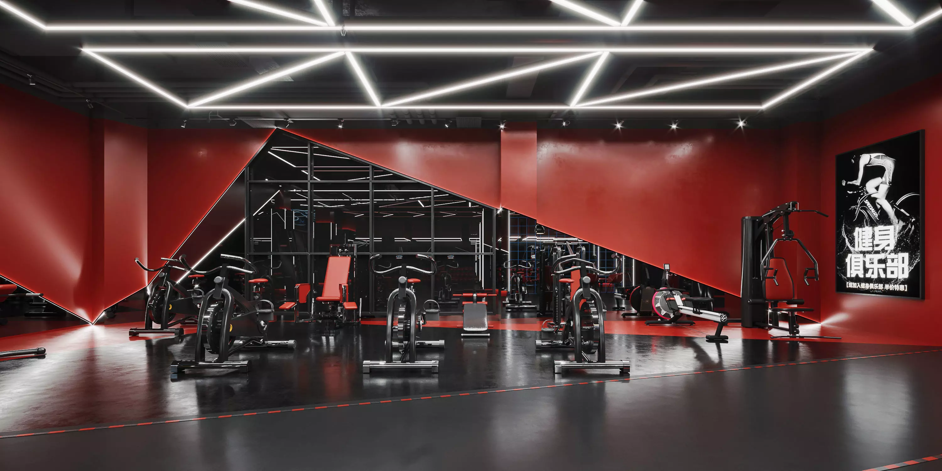 Industrial gym 3D model_0