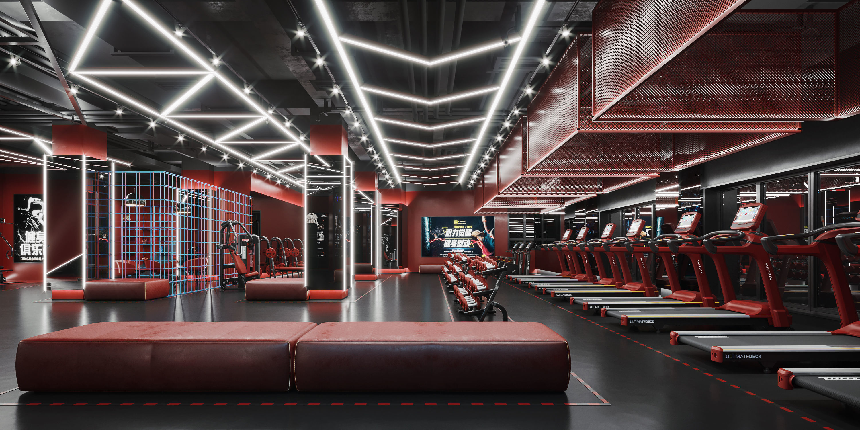 Industrial gym 3D model_3