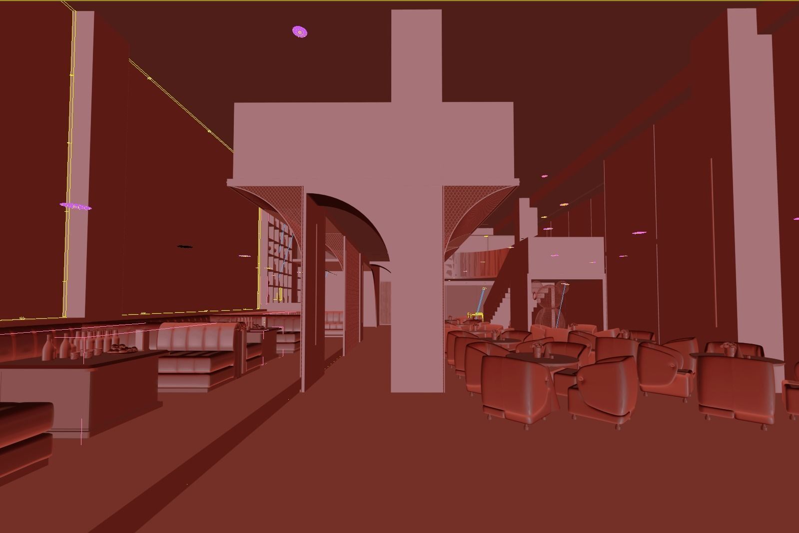 Linear design wine hall 3D model_5