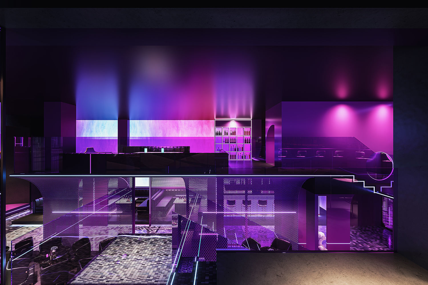 Linear design wine hall 3D model_1