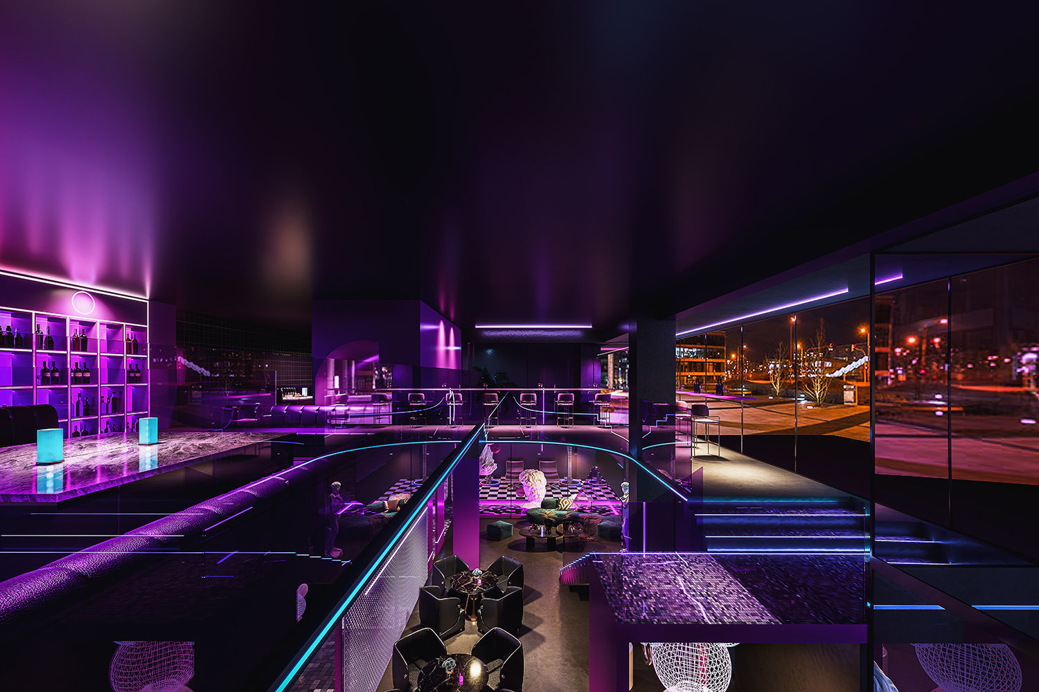 Linear design wine hall 3D model_3