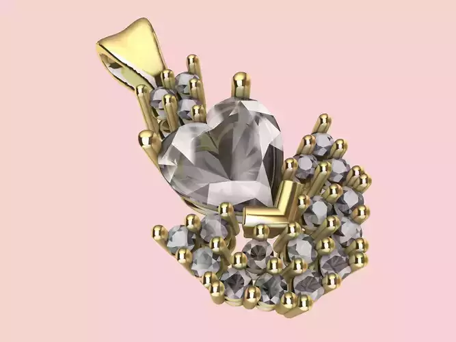 Heart Brilliant Head Pendant 3D print model